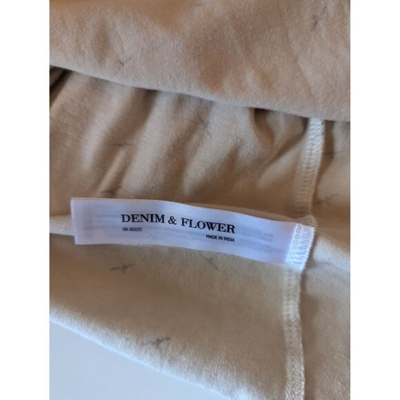 Denim & Flower Beige T-Shirt With Bird Print & "Spread Good Vibes" Text Medium - Picture 4 of 6